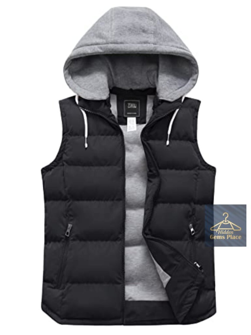 Quilted Puffer Vest Hooded Winter Outerwear Waterproof Windproof